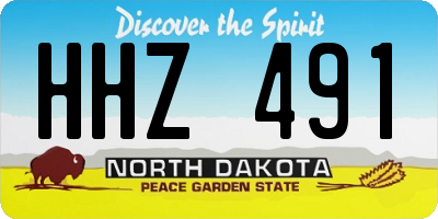 ND license plate HHZ491