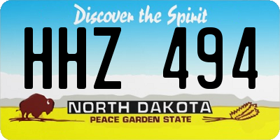 ND license plate HHZ494