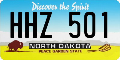 ND license plate HHZ501