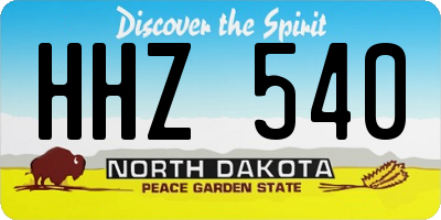 ND license plate HHZ540