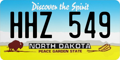 ND license plate HHZ549
