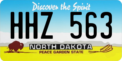 ND license plate HHZ563