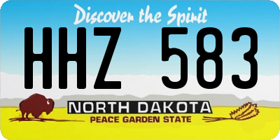 ND license plate HHZ583