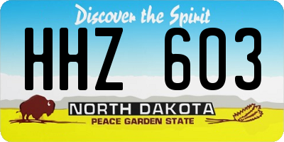 ND license plate HHZ603