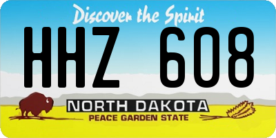 ND license plate HHZ608