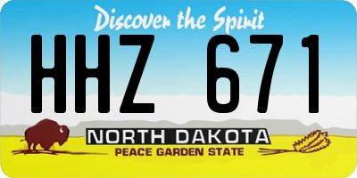 ND license plate HHZ671