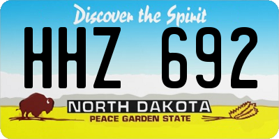 ND license plate HHZ692