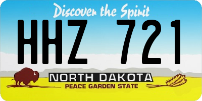 ND license plate HHZ721