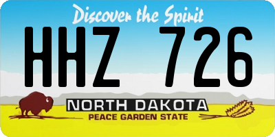 ND license plate HHZ726