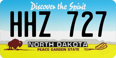 ND license plate HHZ727