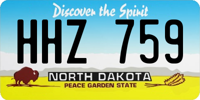 ND license plate HHZ759