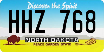 ND license plate HHZ768