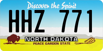ND license plate HHZ771