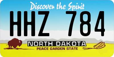ND license plate HHZ784