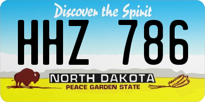 ND license plate HHZ786