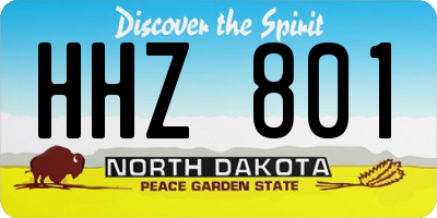 ND license plate HHZ801