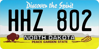 ND license plate HHZ802