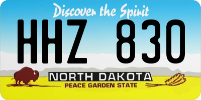 ND license plate HHZ830