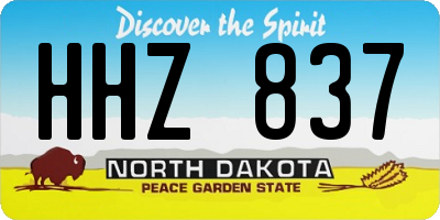 ND license plate HHZ837