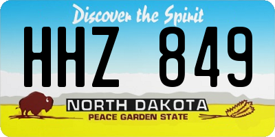 ND license plate HHZ849