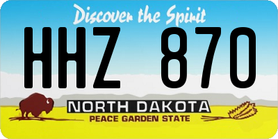 ND license plate HHZ870