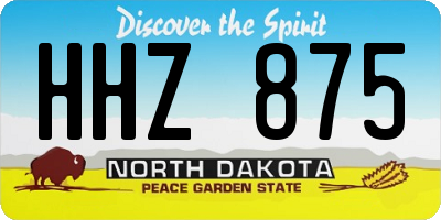 ND license plate HHZ875