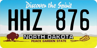ND license plate HHZ876