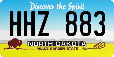 ND license plate HHZ883