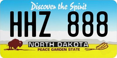 ND license plate HHZ888