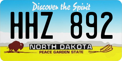 ND license plate HHZ892