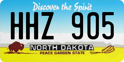 ND license plate HHZ905