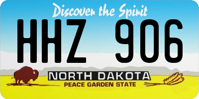ND license plate HHZ906