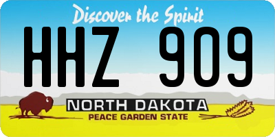 ND license plate HHZ909