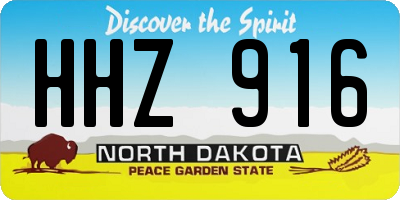 ND license plate HHZ916