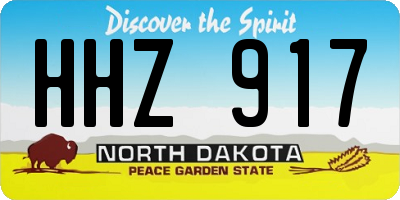 ND license plate HHZ917