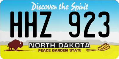 ND license plate HHZ923