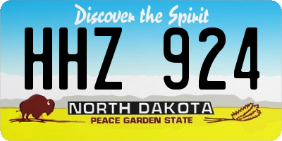ND license plate HHZ924