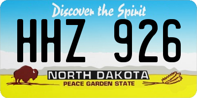 ND license plate HHZ926