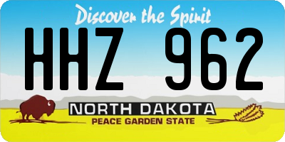 ND license plate HHZ962