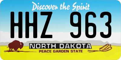 ND license plate HHZ963