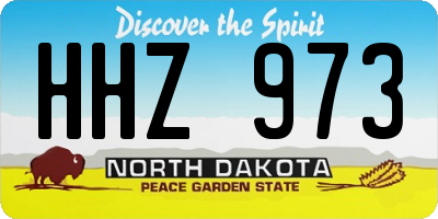 ND license plate HHZ973