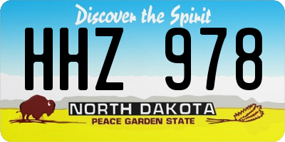 ND license plate HHZ978