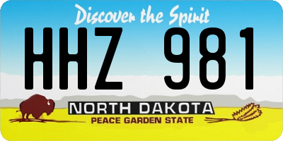 ND license plate HHZ981