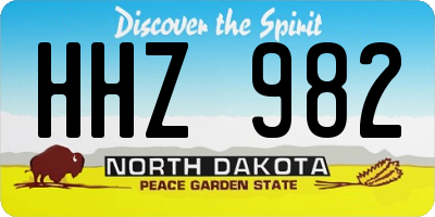 ND license plate HHZ982