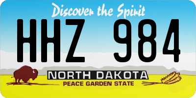 ND license plate HHZ984