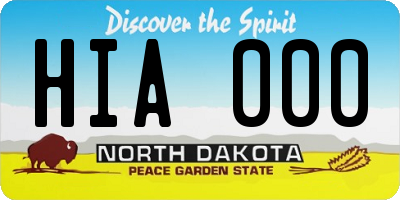 ND license plate HIA000