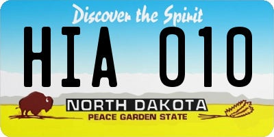 ND license plate HIA010