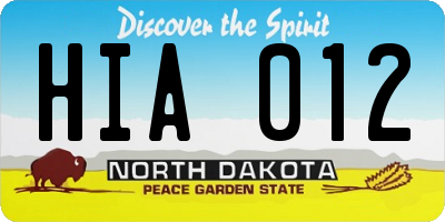 ND license plate HIA012