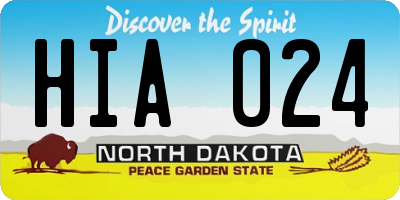 ND license plate HIA024