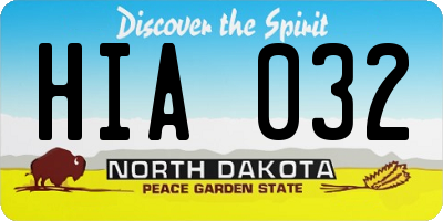 ND license plate HIA032